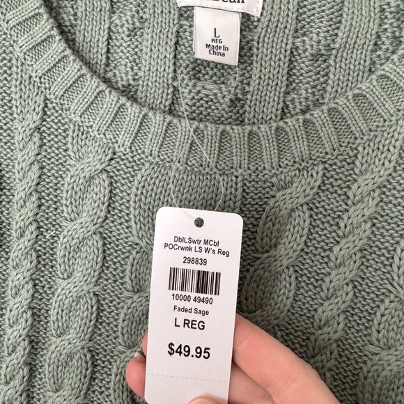 L.L. Bean women’s cotton sweater crew neck L - Picture 3 of 3